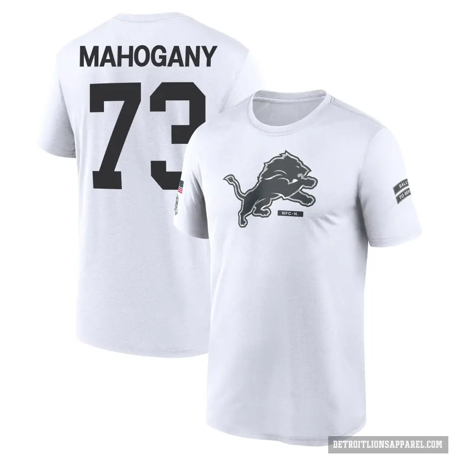 Youth ＃73 Christian Mahogany Detroit Lions White 2024 Salute to Service Performance T-Shirt