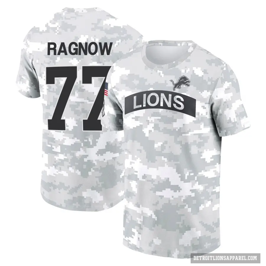 Youth ＃77 Frank Ragnow Detroit Lions Camo Arctic 2024 Salute to Service Performance T-Shirt