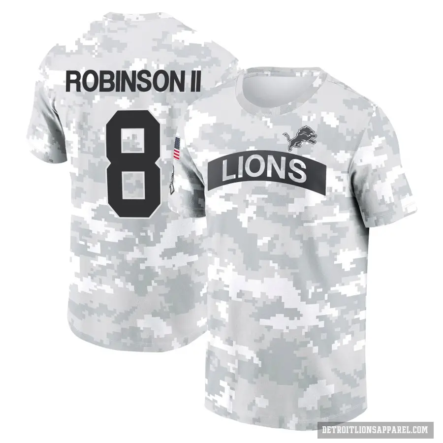 Youth ＃8 Allen Robinson Detroit Lions Camo Arctic 2024 Salute to Service Performance T-Shirt