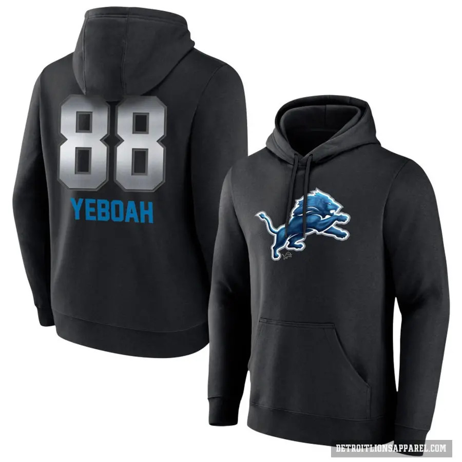 Youth ＃88 Kenny Yeboah Detroit Lions Black Midnight Mascot Pullover Hoodie